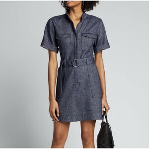 NWT A.L.C. Romi Linen Chambray Short Sleeve Mini Utility Dress Sz 4 Belted $495